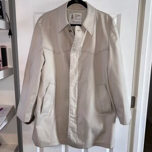 VTG London Fog Maincoats Weatherwear Light Tan Trench Coat Jacket‎ Mens-40R USA